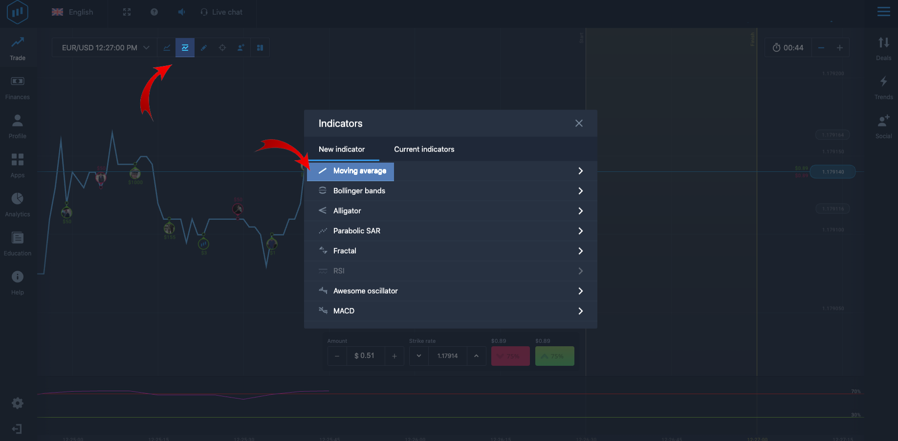 Moving average select